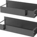 HuggieGems Metal 2 Pack Magnetic Spice Storage Rack Organizer for Refrigerator and Oven, Black Fridge Organizers and Storage
