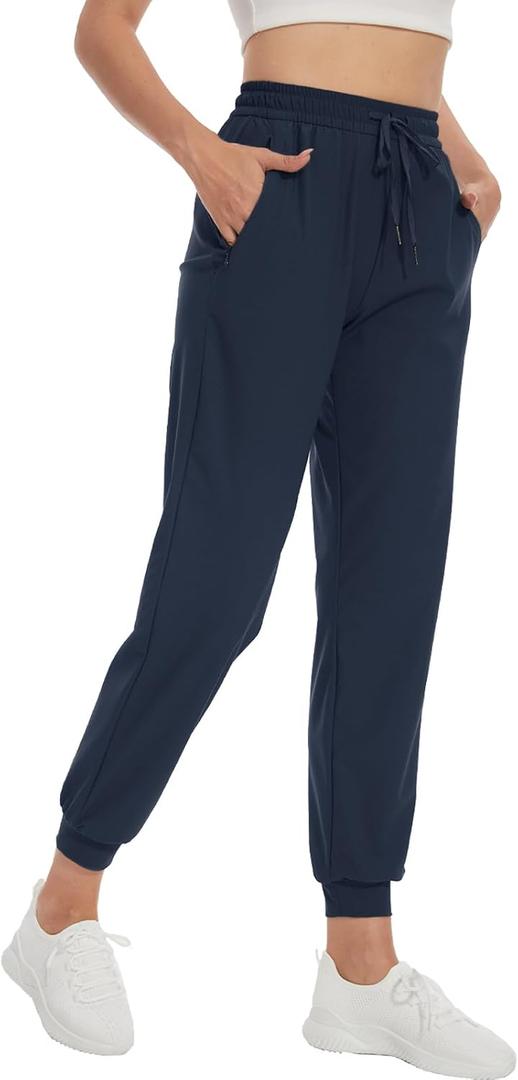 SEVEGO Women's 30"/32"/34"/36" Tall Inseam Joggers Lightweight Sweatpants Zipper Pockets Athletic Workout Lounge Pants (Blue)