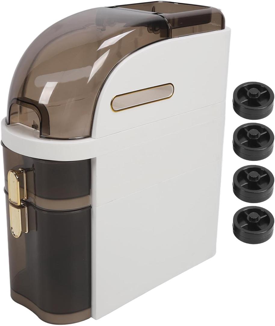 Bathroom Floor Cabinet, Vertical Storage Unit, Slim Toilet Paper Storage Cabinet with Clear Drawer, Wheels, Bathroom Kitchen Narrow Tall Slim Tower for Small Spaces and Gaps (A)