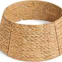 27in Christmas Tree Collar, Natural Christmas Tree Ring Woven Rattan Tree Base Cover for Christmas Home Decor