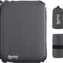 Self-Inflating Airplane Seat Cushion for Long Flights  Portable Travel Cushion Airplane Seat - Memory Foam Travel Seat Cushion Providing Pressure Relief (Grey, 15.7" x 11.8" x 2")