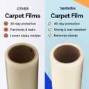 TapeManBlue Carpet Protection Film 24" x 200' roll, Self Adhesive Plastic Carpet Protector Film with Clean Removal & Easy Unwind, Durable Protection Tape to Shield Your Surface from Dirt and Spills