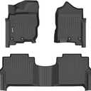 Floor Mats for Nissan Titan (2017-2024) & Nissan Titan XD (2016-2024), Only Crew Cab, Including 2 Rows All Weather Car Mats Waterproof TPE Liners - Black