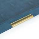 HofferRuffer Elegant Decorative Serving Tray, 20"x20" Square Faux Leather Ottoman Tray with Gold Hardware Handles, Coffee Table Serve Tea, Coffee or Breakfast (Navy Blue)
