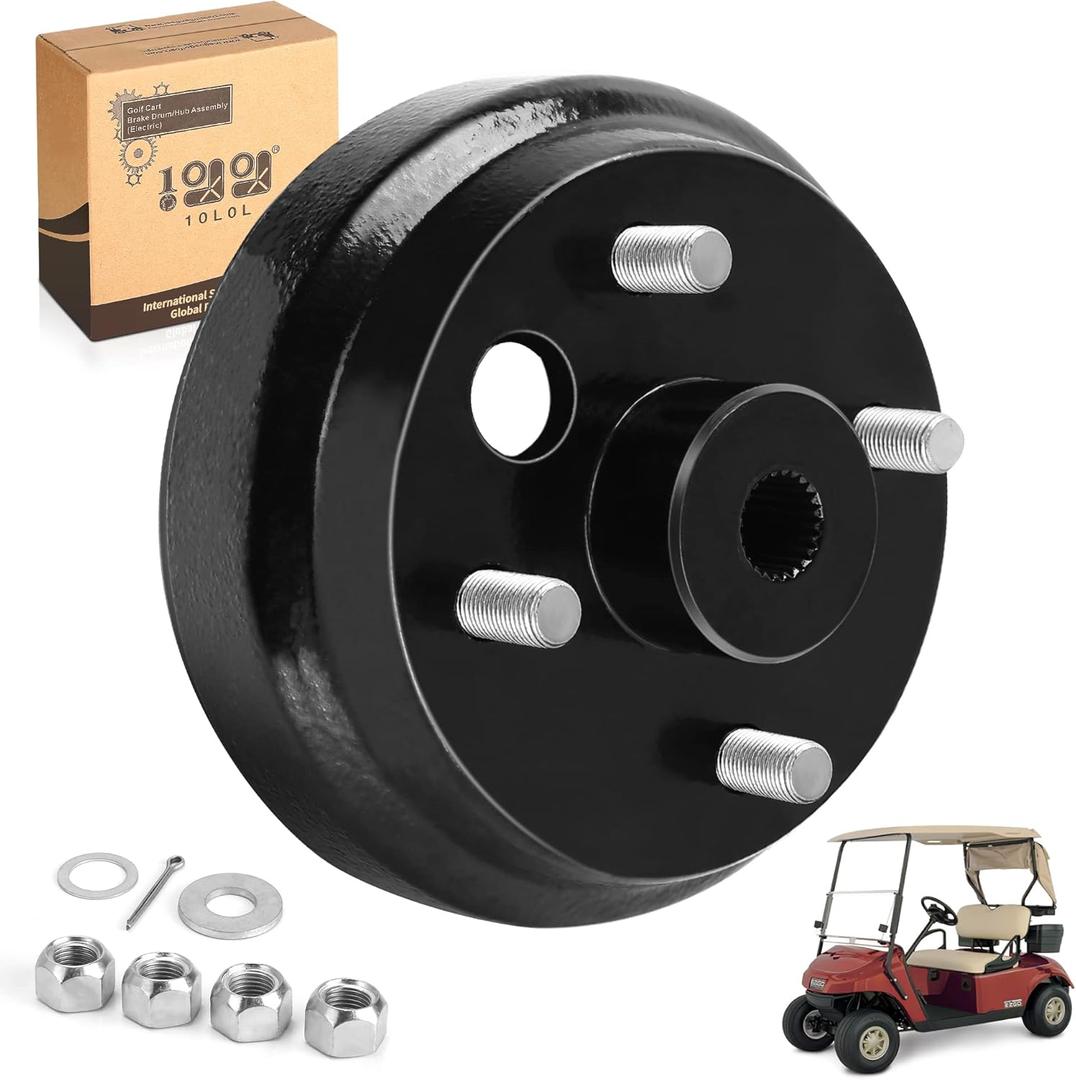 Golf Cart Brake Drum Hub Assembly for EZGO TXT PDS 1982-up Electric & 1982-1993 2-Cycle Gas, Replace OEM# 19186G1P