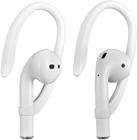 AirPods Ear Hooks Compatible with Apple AirPods 1, 2, 3, 4, Pro and Pro 2, ICARERSPACE Anti-Slip Sports Ear Hooks for AirPods 1, 2, 3, 4, Pro and Pro 2 - White