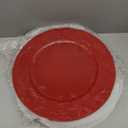 Omuriko Red Chargers Plates Set of 12, Plastic Decorative Charge Plates for Dinner, Table Setting, Holiday, Thanksgivng, Christmas