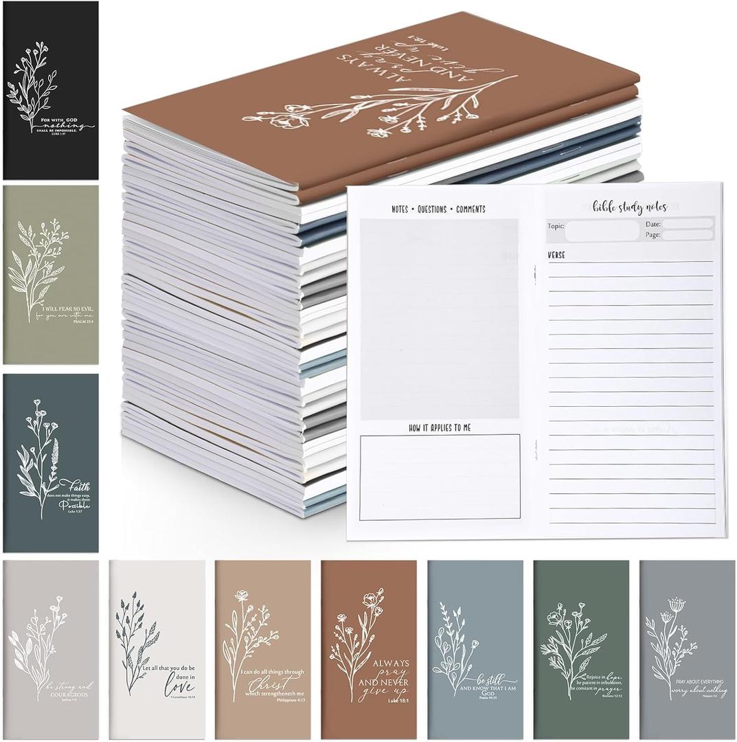 Qilery 30 Pcs Mother's Day Christian Gifts Bulk Pocket Christian Planner 2026-2027 Prayer Journals to Do List Weekly Goals for Teacher Father Church Members Men Women(Neutral Color,Aesthetic)