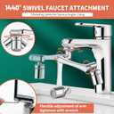 Patented CECEFIN 1080Swivel Faucet-Extender Sink-Aerator - 2-Mode Splash Water Tap Extension, Kitchen Bathroom 360 Rotate Spray Attachment, Multifunctional Universal Robotic Arm -Wash Hand/Hair/Face