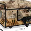 Indestructible Heated Cat House for Outside Cats Winter, 100% Weatherproof, Safe Escape Door, Insulated Outdoor Cat Shelter with Heater for Feral Barn Cat Kitty (Desert Camouflage, 13"x17"x12.6")