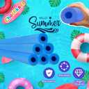 Chochkees Blue Pool Noodles Swimming Hollow Core Foam Tube, Floating Thick Noodles for Floating, Pool Accessories, 52", 6-Pack