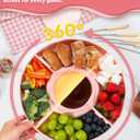 LUSHYUM Chocolate Fondue Pot Set Electric Melting Machine, 4-Cup Capacity 4 Trays 5 Forks 1 Spatula Cheese Warmer, Ideal Gift for Couple Family & Date Night Idea House Warming Holidays Essentials