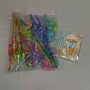 Valentines Day Cards for Kids 32 Pack - 32 Colorful Valentine Gift Cards + 32 Lovely Loops Reusable Drinking Straws for Classroom Exchange Prizes, Valentine Party Favors