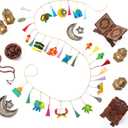 Batiyeer 32 Pcs Eid Mubarak Decorations 3D Felt Ramadan Banner Set with Lantern Moon Palace for Islam Muslim Celebration Lesser Bairam Party Hanging Decor