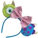 Monsters Mouse Ears Headband for Women Sequin Mouse Ears Headband Halloween Headbands Mouse Ears for Adult (Pink)