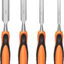 4 Piece Wood Chisel Sets Woodworking Tools Set, Wood Chisels for Woodworking with Steel Hammer End, Wood Tools Chisel Set Woodworking with Ergonomic Plastic Handle