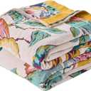 Boho Throw Blanket Farmhouse Decor Throw Blanket Bohemian Blanket for Bed 100% Cotton Muslin Woven Couch Blanket All Seasons Quilt Bedroom (Beige, 60"x80")