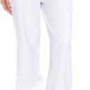 PUMIEY Womens High Waisted Sweatpants Fleece Baggy Sweat Pants Y2K Lounge Joggers Pants Three-No Collection (Large, Splash White)