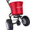 EarthWay 2150 Commercial 50 LB Broadcast Fertilizer Spreader. Heavy-Duty Walk-Behind Push Garden Seeder with Adjustable Drop Rate and Driving Handle. Large 13 inch Pneumatic Stud Tires