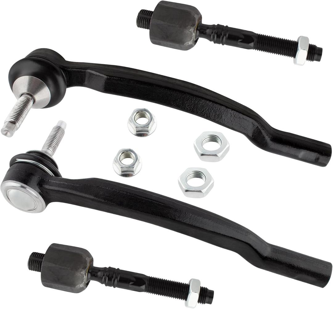 4 PCS Inner and Outer Tie Rod End Kit EV800283, ES800858, ES800857 for Volvo V70 2001-2002 (X/C ONLY),for Volvo XC70 2003-2007 All Models,for Volvo XC90 2003-2014 All Models