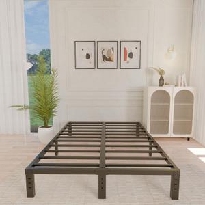 ALDRICH King Bed Frame 14 Inch, King Size Bed Frame Heavy Duty | Easy Assembly Noise Free, No Box Spring Needed, Black