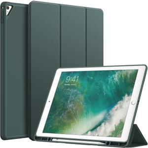 JETech Case for iPad Pro 12.9 Inch (2015/2017 Model, 1st/2nd Generation) with Pencil Holder, Slim Tablet Cover with Soft TPU Back, Auto Wake/Sleep (Misty Blue)
