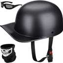 Yesmotor Baseball Motorcycle Helmet Half Cap for Bike Cruiser Chopper Moped Scooter- Dot Approved, Large