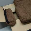 HOMBYS Sherpa Fleece Lumbar Support Pillow with Headrest for Recliner, Memory Foam Recliner Chair Cushion for Back Pain,Big High Back Support for Recliner with Chair Headrest for Elderly (Khaki)