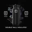 IRON °FLASK Camping & Hiking Hydration Flask with Straw, Wide Mouth Insulated Stainless Steel Sports Water Bottle - 32 oz Day & Night