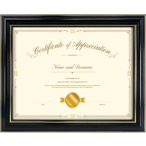 8 1/2 x 11 Wood Diploma FrameBlack Document and Digree Frame for 8 1/2 x 11 Certificate with UV Protection Acrylic & Solid Wood