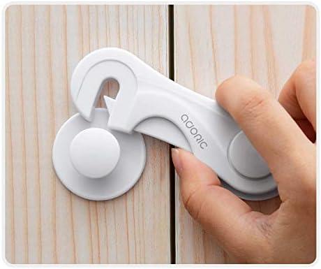 Cabinet Locks - Adoric Life Child Safety Locks 4 Pack - Baby Safety Cabinet Locks - Baby Proofing Cabinet Kitchen System with Strong Adhesive Tape