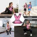 Adjustable Weighted Vest for Women & Men, 4-10lb/11-20lb/20-32lb Vest with 6 Ironsand Weights for Strength Training and Home Workout, Weight Vest with Reflective Strip for Running, Walking (Pink)
