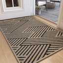 Door Mat Indoor Outside Entrance 31"x47", Low-Profile Non Slip Outdoor Inside Doormat Entryway Mat, Dirt Resistant Absorbent Front Porch Welcome Entry Mats, Washable Easy Clean, Brown