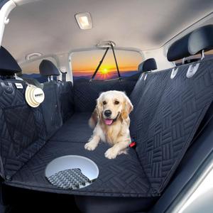 Premium Truck Dog Seat Cover, Extra Strength Honeycomb Hard Bottom Holds 400lbs, Dog Back Seat Extender, Waterproof, Anti-Scratch, Safer, Back Seat Pet Cover for Dogs Upgraded 2025 Materials!