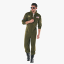 Morph Pilot Costume Men, Fighter Pilot Costume Mens, Pilots Halloween Costume For Men, Halloween Costumes Mens L