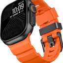 for Apple Watch Sport Band Ultra 2 Ultra 49mm 46mm 45mm 44mm,Adventurous Rugged Silicone Rubber Strap with Metal Watch Clasp,for iWatch Series 10 9 8 7 6 5 4 3 2 1 SE 2 SE Men Women (Orange, 42mm/44mm/45mm/46mm/49mm)