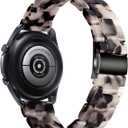 Wongeto Band for Samsung Galaxy Watch 3 Band 41mm,20mm Resin Replacement Wristband with Metal Buckle for Samsung Galaxy Active 2 Watch Band 40mm 44mm for Women Men (Flower Grey for 41mm)