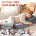 Pregnancy Pillows for Sleeping, 45.3 Inch Pregnancy Massage Pillow Full Body Pillow with Removable Cover & Leg Pillow, Support for Back, Legs, Belly, HIPS for Pregnant Women