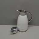 Thermal Coffee Carafe (64 Oz), 18/8 Stainless Steel Insulated Coffee Carafe - Elegant design, Double Walled Vacuum Flask for Tea, Water and Coffee (White)