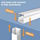 630in Cord Hider Kit, Cord Covers for Wires on Wall, Cord Hider for Wall Mount tv, tv Cable Hider Wall kit, Paintable Cable Raceway, Wire Covers for Cords, 40X L15.7in X W0.59in X H0.4in, White