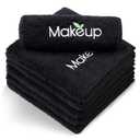 Orighty Microfiber Makeup Remover Cloths - Super Soft, Quick Dry Face Towels for Cleansing, 13 x 13 Inch, 6 Count, Black