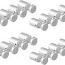 Pack of 16, Side Clamp Standoffs 3/4" x 1" Satin Aluminum, Edge Grip Standoffs for Glass, Burglarproof Sign Standoff, Standoffs Hardware, for Acrylic, Glass, PVC, Glass Panel with 2 pcs Spacers (Sliver)