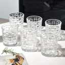 Dicunoy 6 Pack Juice Drinking Glasses, 8 oz Water Glasses with Heavy Base, Crystal Small Beverage Cups for Soda, Water, Milk, Whisky, Beer, Cocktail
