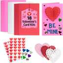 Hygloss Valentines Day Card Making Kit - DIY Valentines Cards for Kids - Includes 18 Cards, 18 Heart Doilies, 4 Sheet Heart Stickers - Classroom Favors - Unique Valentine Card Making Kits