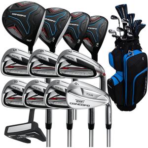 PGF Golf Men's/Lady's Concord Complete Golf Club Package Set [17-Pieces] [Flex: Regular/Ladies], Men Right Hand, graphite/Steel, #1 Driver, #3 Fairway Wood, #3 & #4 Hybrids, Irons #5–PW, SW, Putter