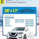 5 PLUS Wiper Blades fits Nissan Altima 2019-2025 Bundle with Car Wash Towel | 26 and 17 inch Wiper Blade Set,OEM Quality Premium All-Seasons Wiper blades,Streak-Free Wiping,Quiet Clear Visibility