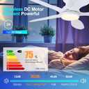 Ceiling Fans with Lights, 46 inch Modern Low Profile Ceiling Fan with Light and Remote App Control, Flush Mount, Quiet DC Reversible, RGB Led Ceiling Fan for Bedroom Kitchen Indoor/Outdoor Patio White