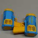 2 Bubble Gun with 2 Bottles Refill Solution for Kids, 40-Hole Light Up Bubble Machine for Toddlers 1-3, Blue Bubble Blaster Maker, Party Favors Toys for Boys Girls 4-8 Birthday Gifts