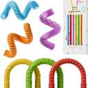 2 x Fidget Sensory Sticks for Kids,6PCS Textured Fidget Toys for Stress Anxiety Autistic ADHD,Calm Down Travel Airplane Essentials Toys,Stuffers Gifts for Teens Boys Girls