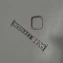 Rhinestones Encrusted Metal Bracelet and Case, Compatible with Apple Watch Bands 38mm-49mm (Series 10/1/SE/Ultra 2)- Bling Gold Women's Jewelry Strap, Luxury iWatch Bracelet with Screen Protector